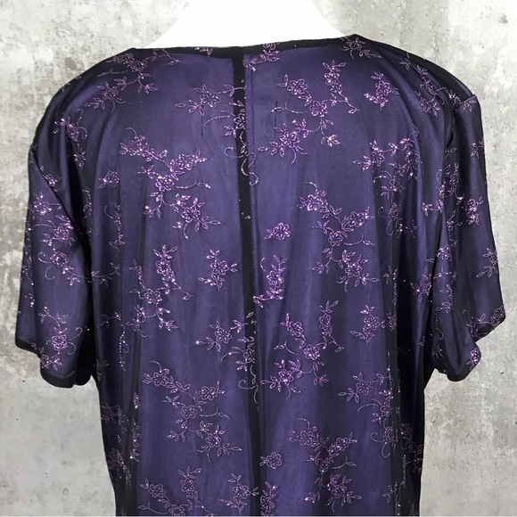 Connected Apparel Womens Maxi Dress Size 20W Sheer Floral Embroidered Whimsigoth - Picture 11 of 16